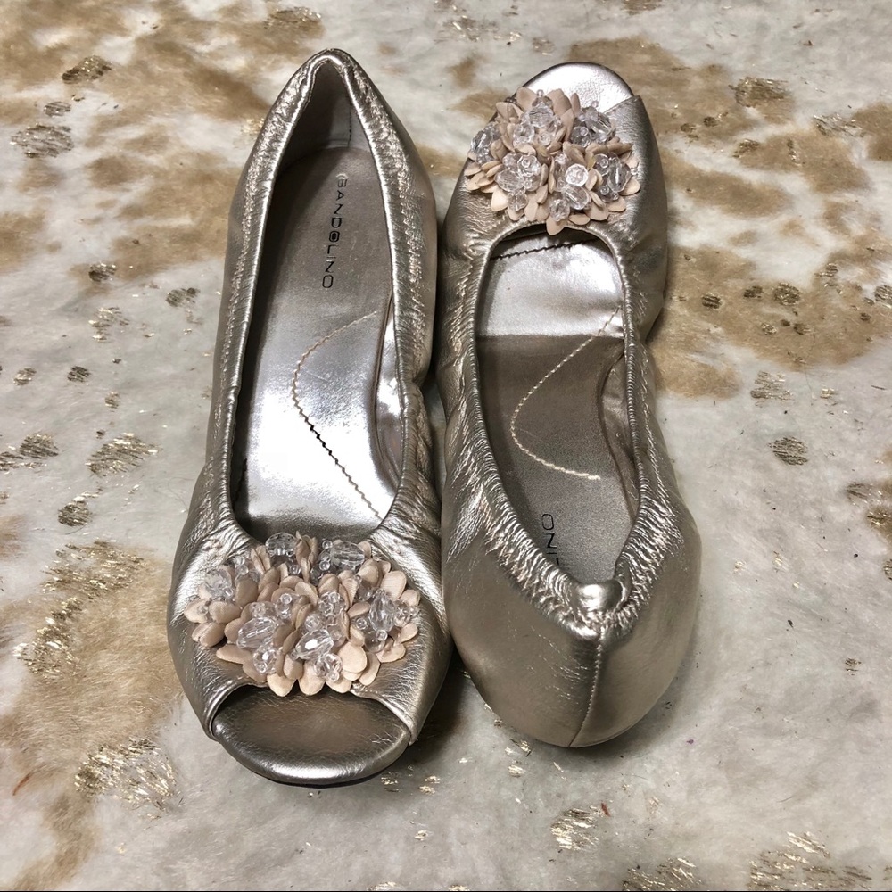 Bandolino | Metallic Peep-Toe Ballet Flat
